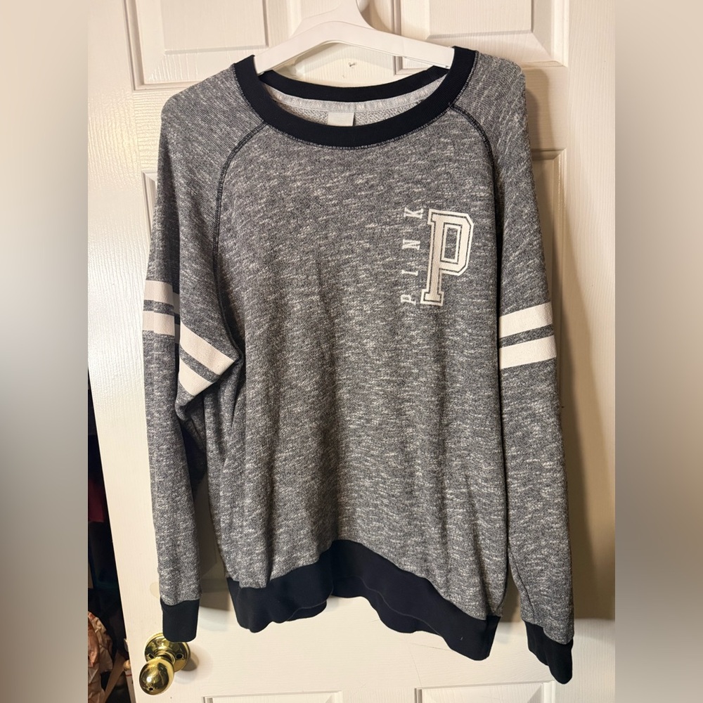 Victoria's Secret PINK Heathered Gray Oversized Crewneck